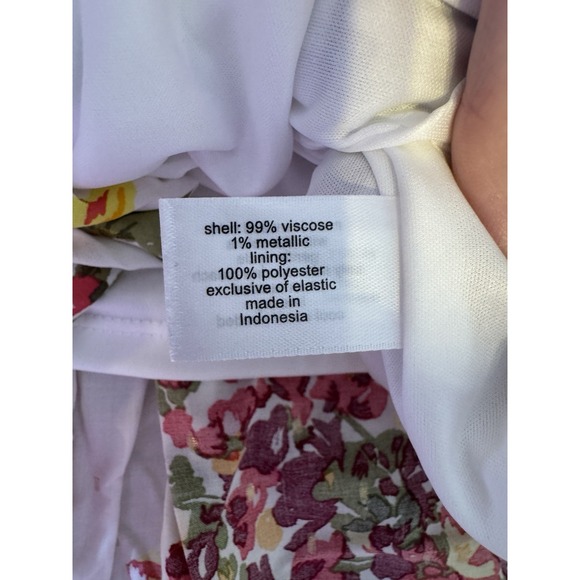 Lane Bryant Women's Floral Gold Dot Boho Off Shoulder Rouched Maxi Dress Size 20 - Picture 7 of 7